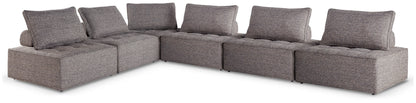 Haines Furniture Outlet - Ashley Furniture - Bree Zee Outdoor - 6-Piece Outdoor Modular Seating / Brown - P160P11