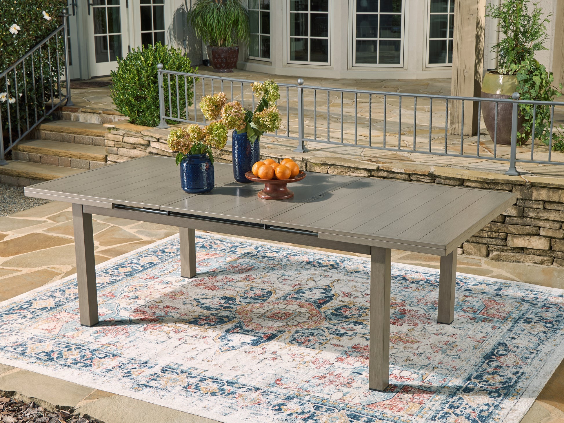 Haines Furniture Outlet - Ashley Furniture - Beach Front Outdoor - RECT Dining Room EXT Table / Beige - P323-635
