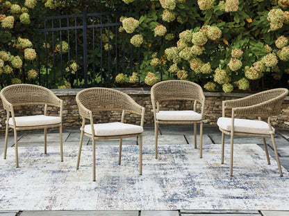 Haines Furniture Outlet - Ashley Furniture - Orchard Beach Outdoor - Arm Chair With Cushion (4/CN) - PCP373-601A