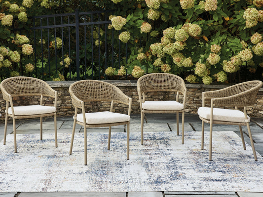 Haines Furniture Outlet - Ashley Furniture - Orchard Beach Outdoor - Arm Chair With Cushion (4/CN) - PCP373-601A