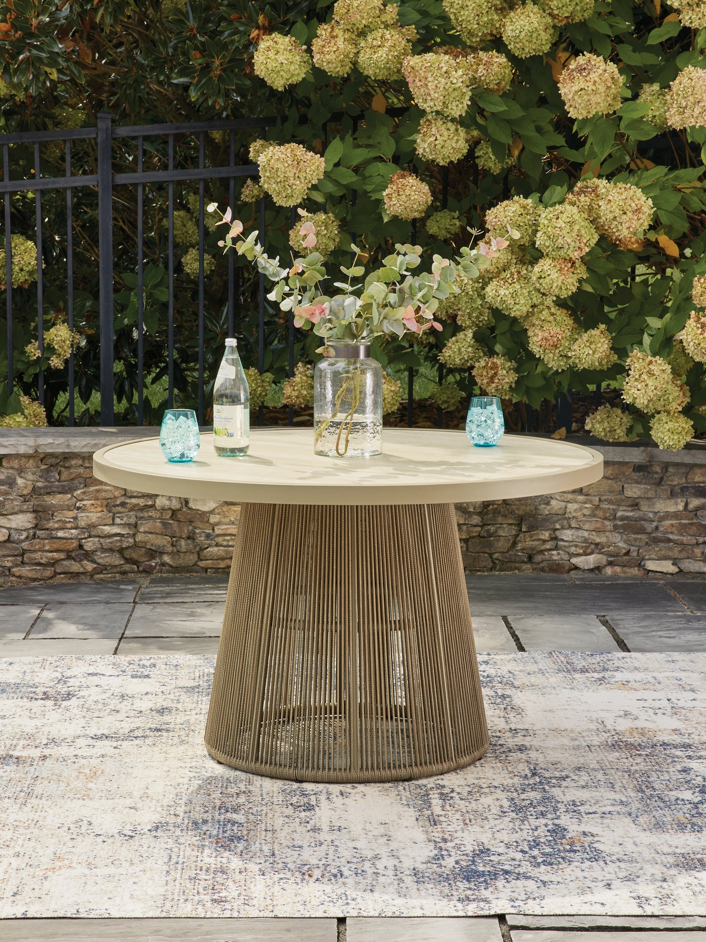 Haines Furniture Outlet - Ashley Furniture - Orchard Beach Outdoor - Outdoor Dining Table / Beige - PCP373P2