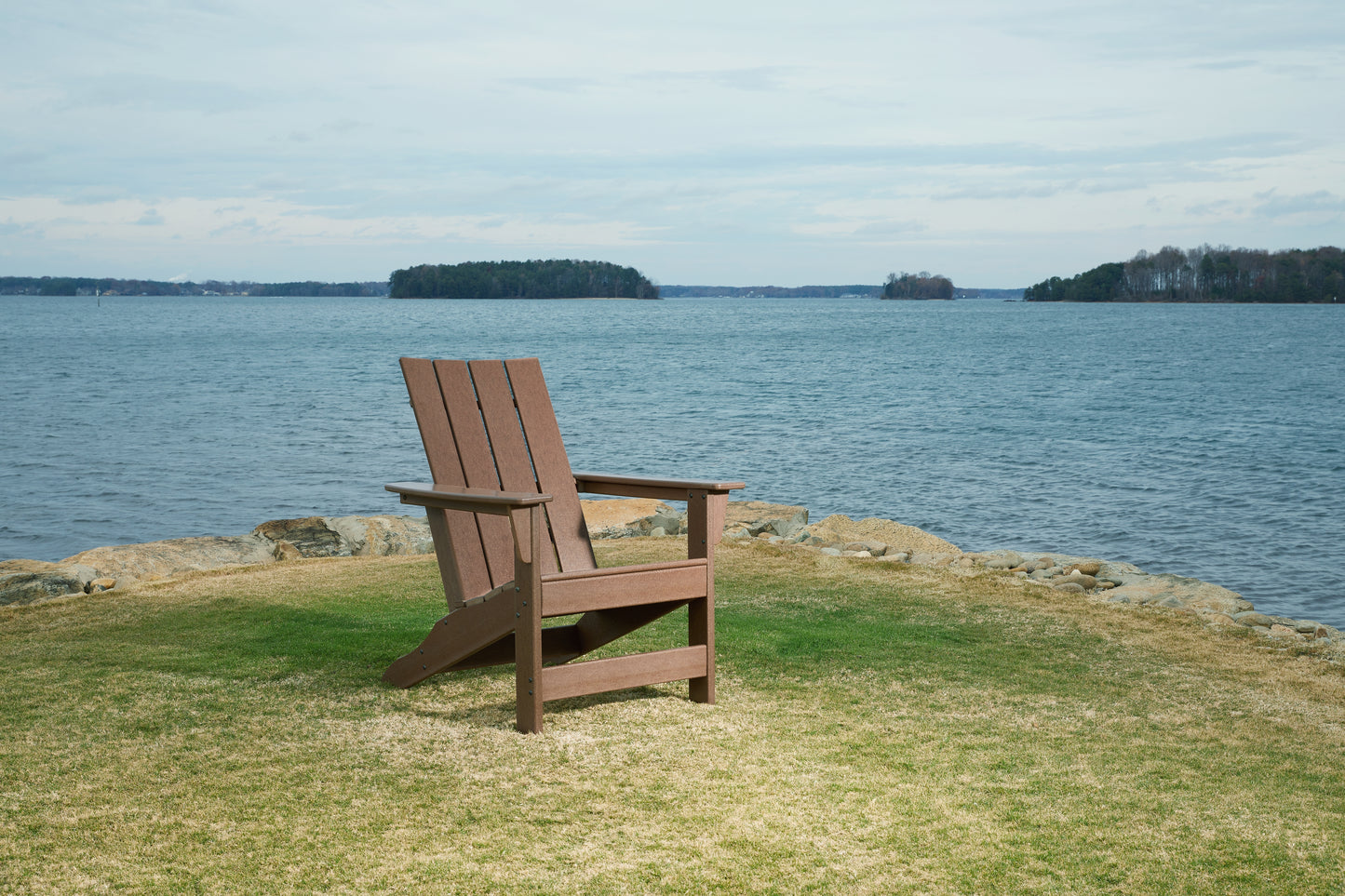 Haines Furniture Outlet - Ashley Furniture - Emmeline Outdoor - Adirondack Chair / Brown - P420-898
