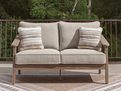 Haines Furniture Outlet - Ashley Furniture - Harmony Headlands Outdoor - Loveseat w/Cushion - PCP428-835