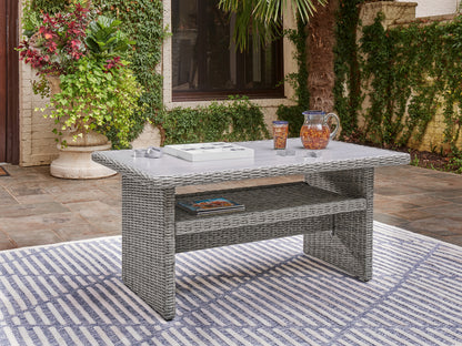 Haines Furniture Outlet - Ashley Furniture - Naples Beach Outdoor - RECT Multi-Use Table / Light Gray - P439-625