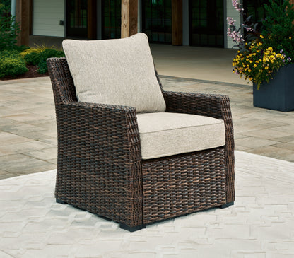 Haines Furniture Outlet - Ashley Furniture - Brook Ranch Outdoor - Lounge Chair w/Cushion (1/CN) / Brown - P465-820
