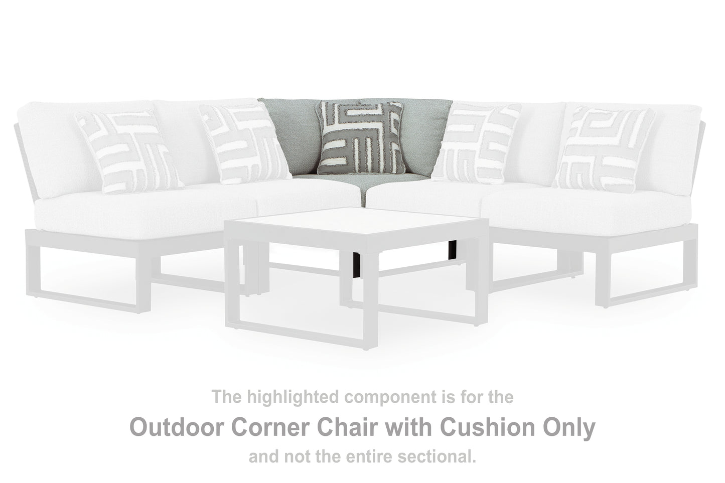 Haines Furniture Outlet - Ashley Furniture - Beachloft Outdoor - Corner with Cushion (1/CN) / Black/Gray - P490-877