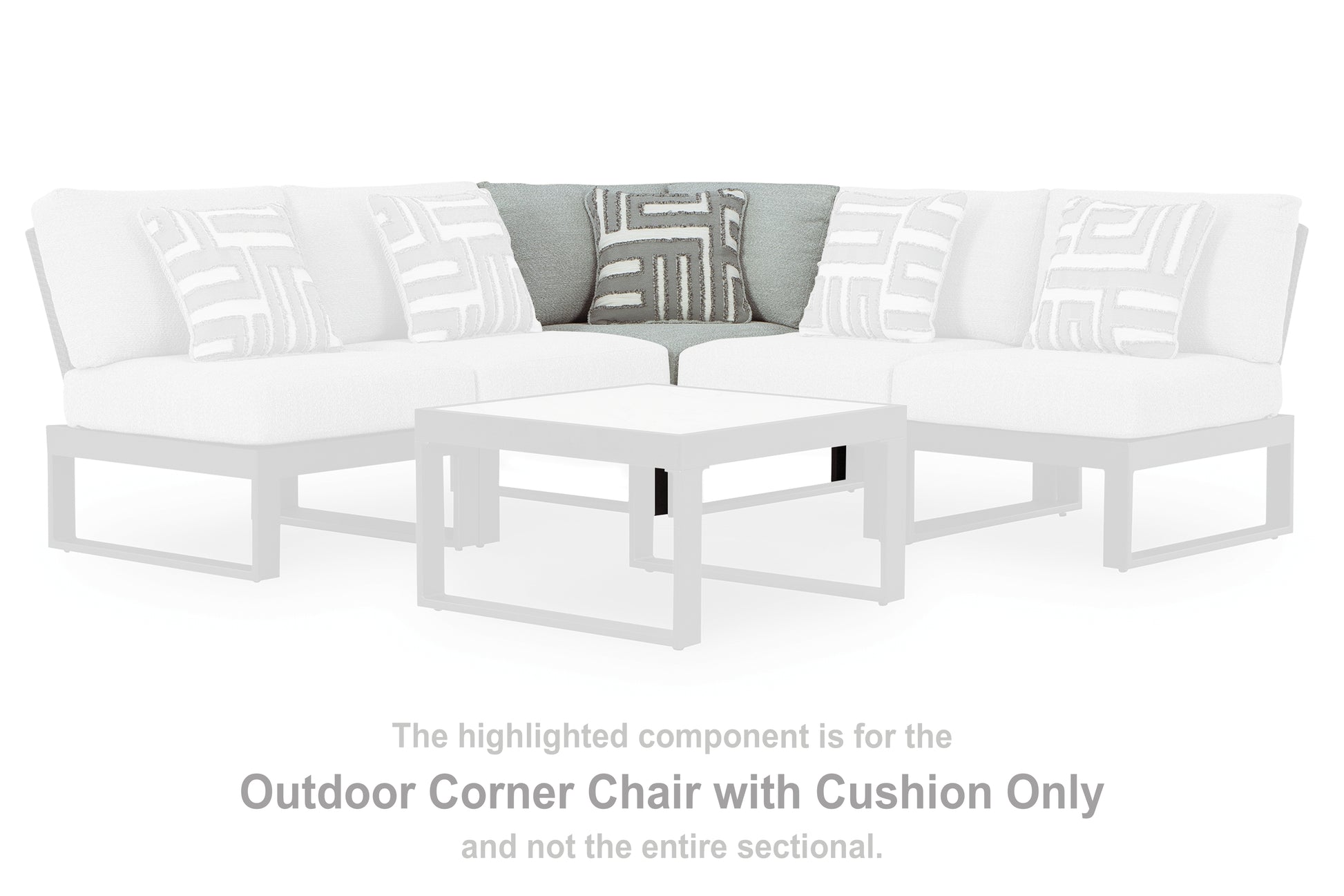 Haines Furniture Outlet - Ashley Furniture - Beachloft Outdoor - Corner with Cushion (1/CN) / Black/Gray - P490-877