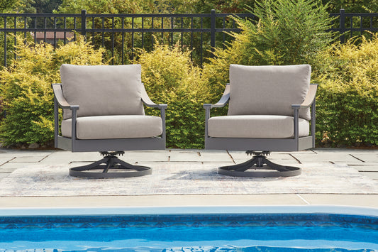 Haines Furniture Outlet - Ashley Furniture - Ocean Beach Outdoor - Swivel Lounge w/ Cushion - PCP510-821