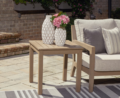 Haines Furniture Outlet - Ashley Furniture - Hallow Creek Outdoor - Square End Table / Driftwood - P560-702