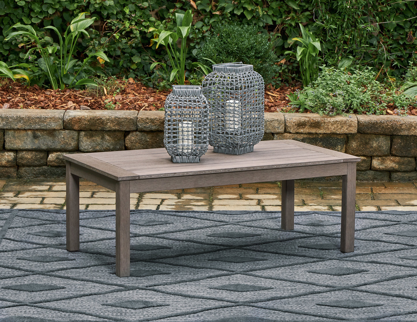 Haines Furniture Outlet - Ashley Furniture - Hillside Barn Outdoor - Rectangular Cocktail Table / Brown - P564-701
