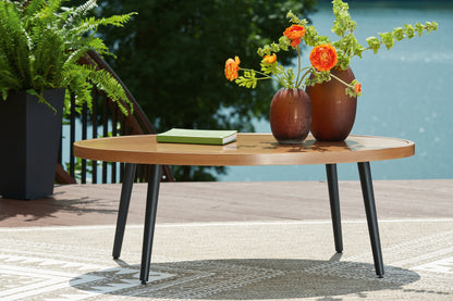 Haines Furniture Outlet - Ashley Furniture - Horizon Hall Outdoor - Cocktail Table / Two-tone Brown - P572-701