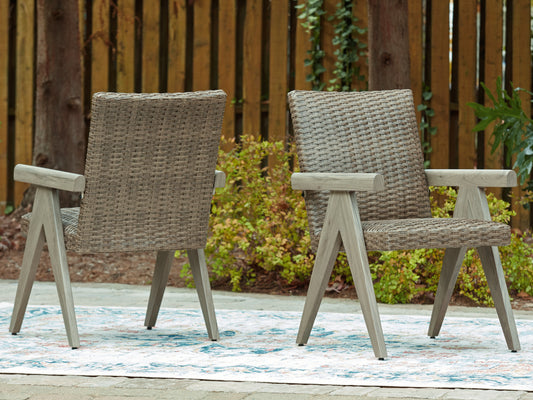 Haines Furniture Outlet - Ashley Furniture - Cliff Trails Outdoor - Arm Chair (Set of 2) / Beige - PCP690-601A