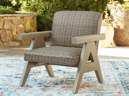 Haines Furniture Outlet - Ashley Furniture - Cliff Trails Outdoor - Rocking Lounge Chair / Beige - PCP690-821