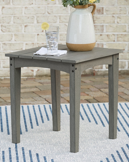 Haines Furniture Outlet - Ashley Furniture - Visola Outdoor - Square End Table / Gray - P802-702