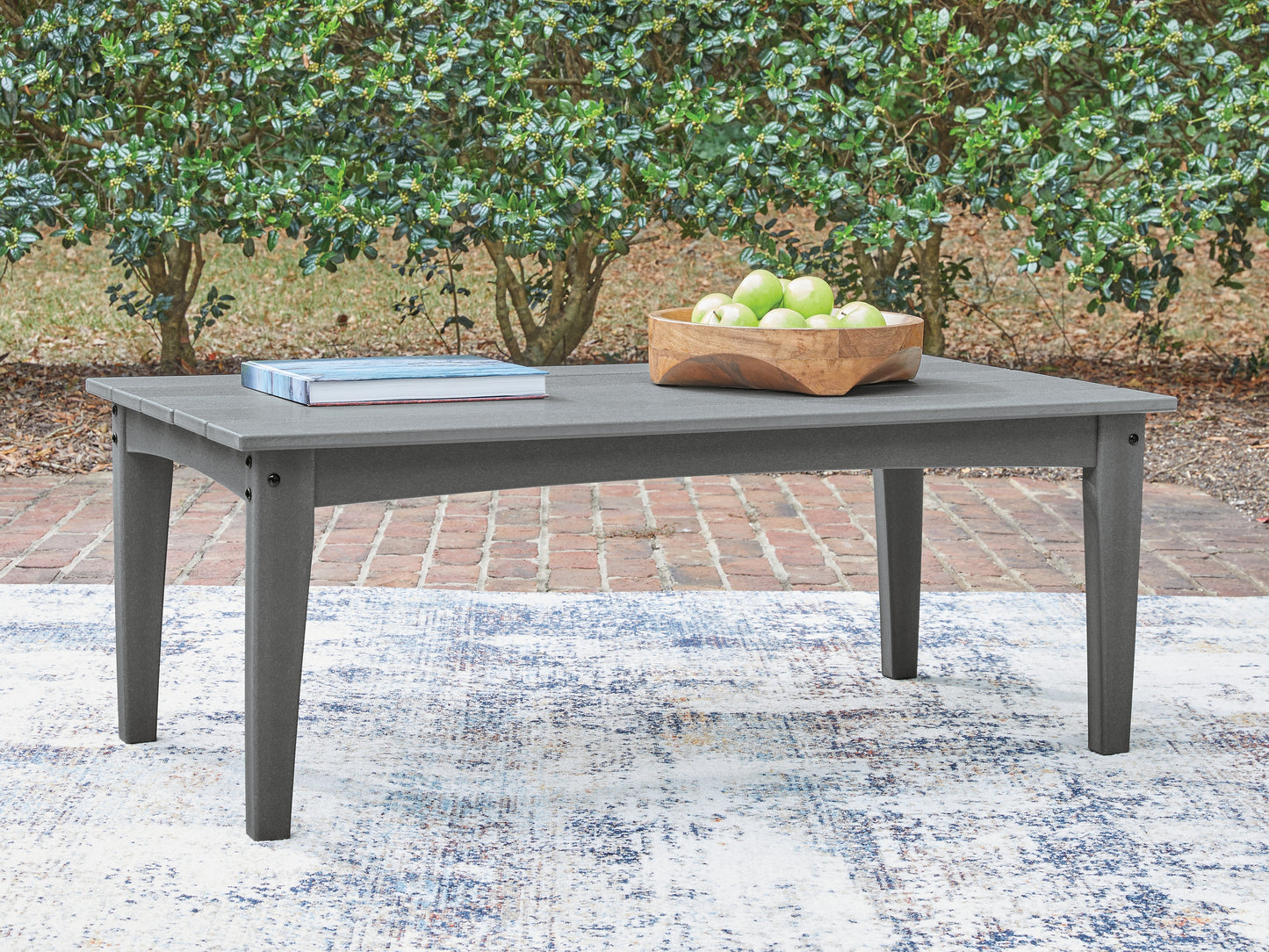 Haines Furniture Outlet - Ashley Furniture - Cove Beach Outdoor - Rectangular Cocktail Table / Gray - PCP803-701