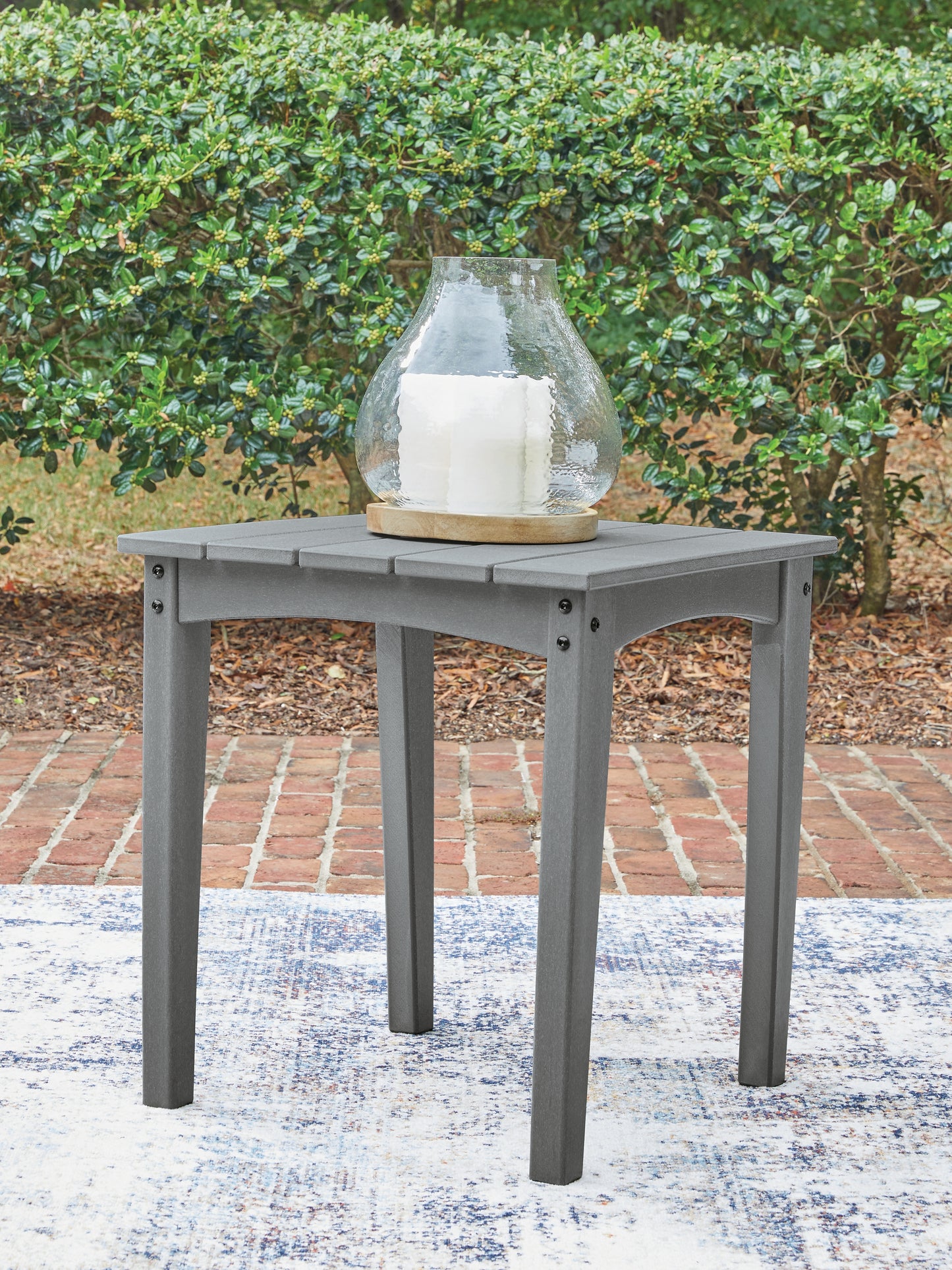 Haines Furniture Outlet - Ashley Furniture - Cove Beach Outdoor - Square End Table / Gray - PCP803-702