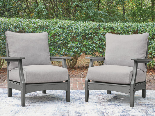 Haines Furniture Outlet - Ashley Furniture - Cove Beach Outdoor - Lounge Chair w/Cushion (Set of 2) - PCP803-820
