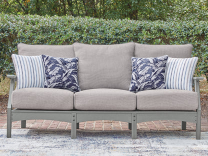Haines Furniture Outlet - Ashley Furniture - Cove Beach Outdoor - Sofa with Cushion / Gray - PCP803-838