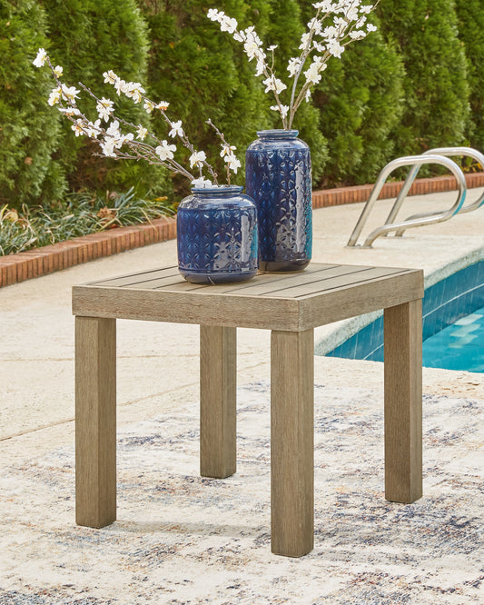 Haines Furniture Outlet - Ashley Furniture - Silo Point Outdoor - Square End Table / Brown - P804-702