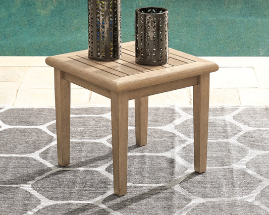 Haines Furniture Outlet - Ashley Furniture - Gerianne Outdoor - Rectangular Cocktail Table / Grayish Brown - P805-701