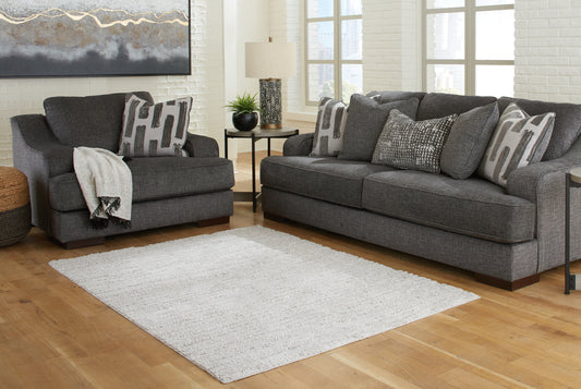 Haines Furniture Outlet - Ashley Furniture - Ivygail Rug - 7'5" x 9'6" Rug / Gray - R404511