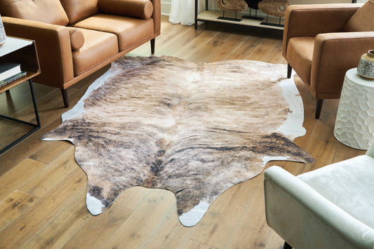 Haines Furniture Outlet - Ashley Furniture - Sportsmen Rug - 6'5" x 7'11" Rug / Brown - R406012