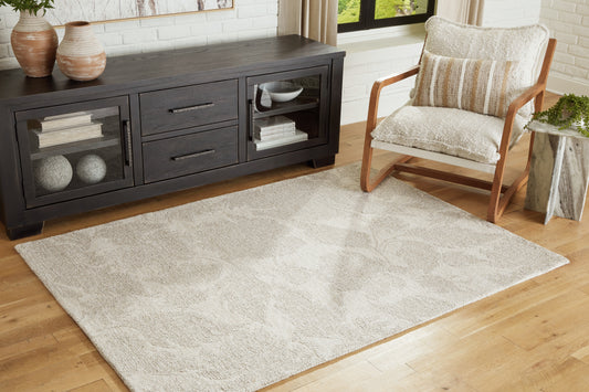 Haines Furniture Outlet - Ashley Furniture - Chadess Rug - 5' x 7' Rug / Linen/Taupe - R406362