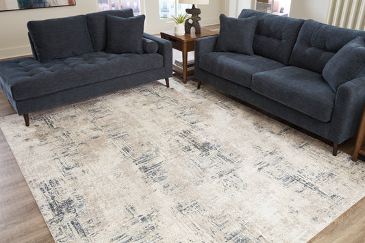 Haines Furniture Outlet - Ashley Furniture - Gentor Rug - 8' x 10' Rug / Blue/Ivory - R406521