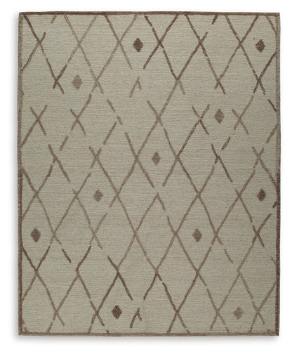 Haines Furniture Outlet - Ashley Furniture - Guyford Rug - 8' x 10' Rug / Beige/Brown - R406871
