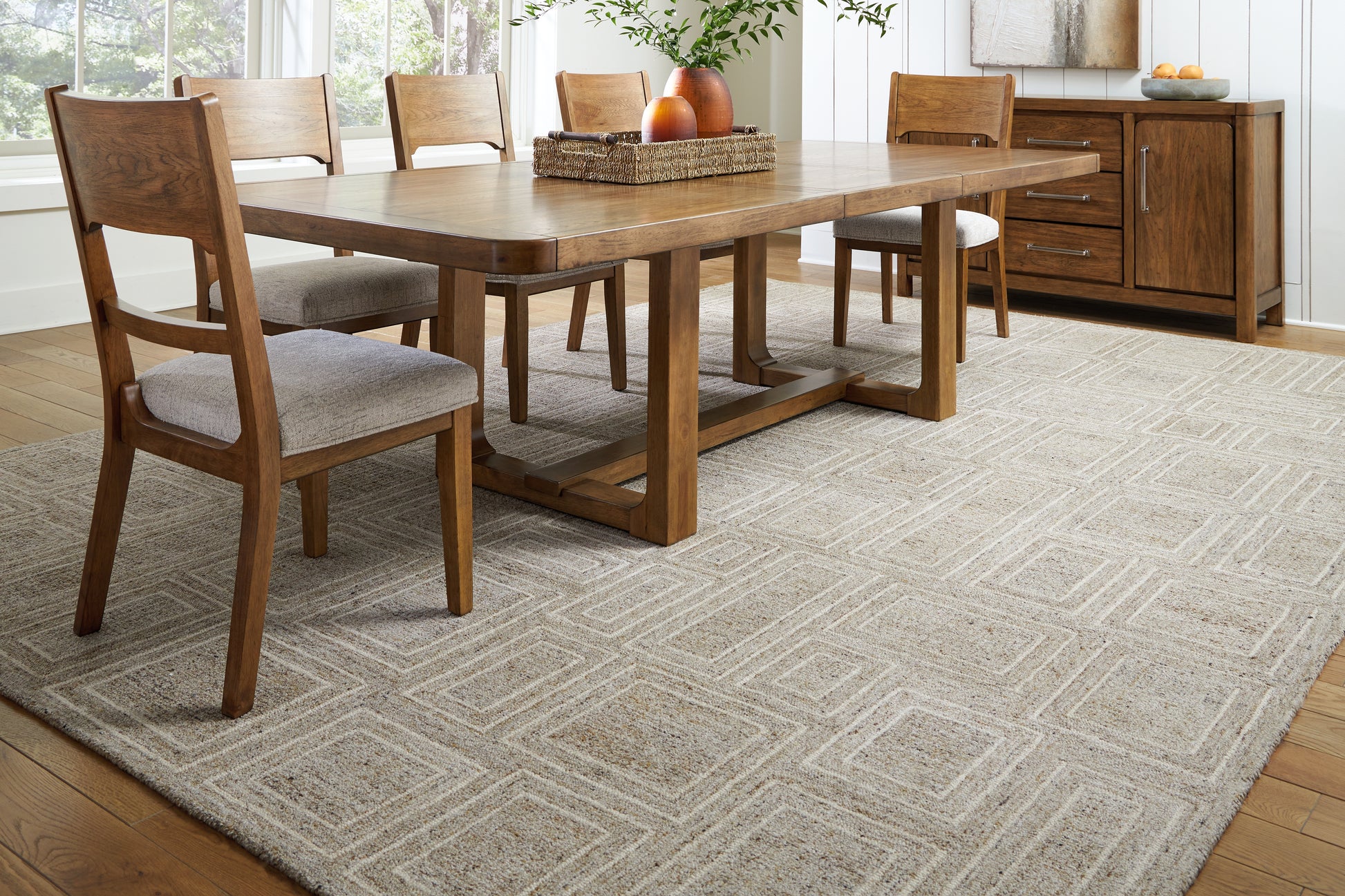 Haines Furniture Outlet - Ashley Furniture - Brickburgh Rug - 8' x 10' Rug / Gray/Ivory/Honey - R406901