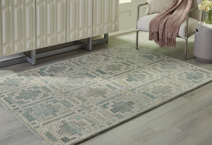 Haines Furniture Outlet - Ashley Furniture - Jossland Rug - 5' x 7' Rug / Green/Ivory - R406912