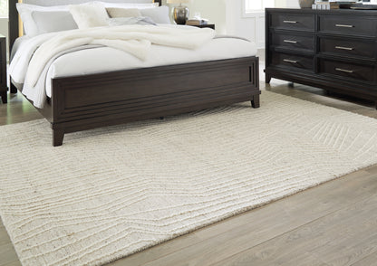 Haines Furniture Outlet - Ashley Furniture - Varahill Rug - 5' x 7' Rug / Gray/Ivory - R406932