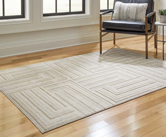 Haines Furniture Outlet - Ashley Furniture - Darmondard Rug - 8' x 10' Rug / Cream/Taupe - R406941
