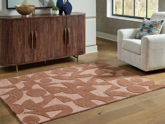 Haines Furniture Outlet - Ashley Furniture - Perrenton Rug - 8' x 10' Rug / Clay - R407201