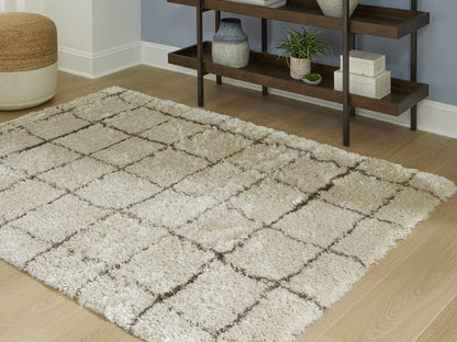 Haines Furniture Outlet - Ashley Furniture - Wrenlow Rug - 8' x 10' Rug / Cream/Brown - R407211