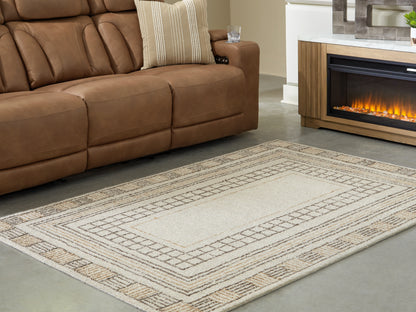Haines Furniture Outlet - Ashley Furniture - Idaman Rug - Medium Rug / Taupe/Brown - R407292
