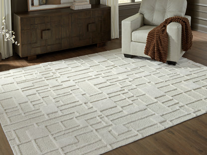 Haines Furniture Outlet - Ashley Furniture - Empriss Rug - 5' x 7' Area Rug / Ivory - R407622