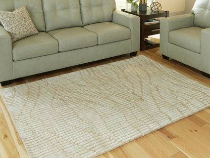 Haines Furniture Outlet - Ashley Furniture - Jaseena Rug - 7'8" x 10' Area Rug / Beige/Tan - R407721