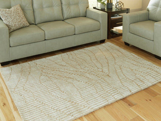 Haines Furniture Outlet - Ashley Furniture - Jaseena Rug - 7'8" x 10' Area Rug / Beige/Tan - R407721