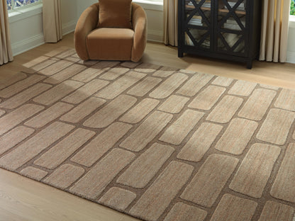 Haines Furniture Outlet - Ashley Furniture - Orest Rug - Extra Large Rug / Brown - R407980