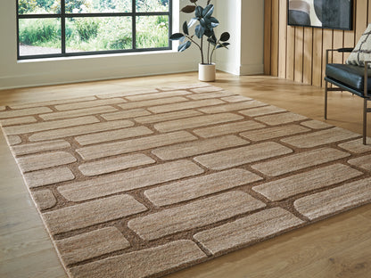 Haines Furniture Outlet - Ashley Furniture - Orest Rug - Large Rug / Brown - R407981