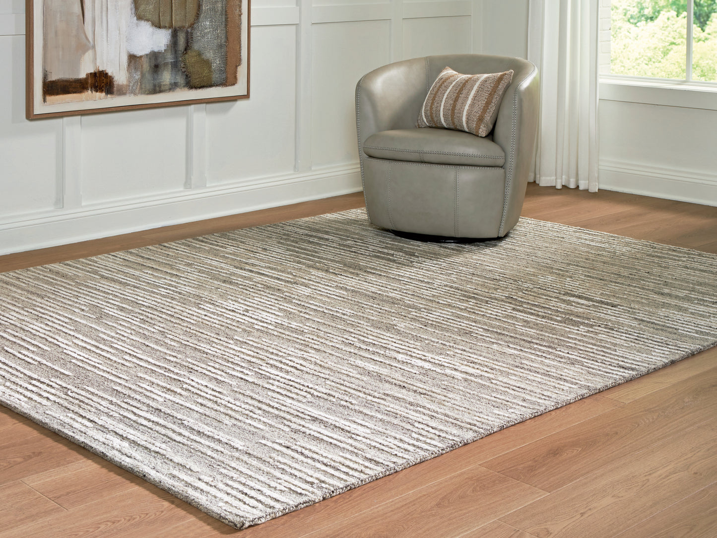 Haines Furniture Outlet - Ashley Furniture - Eljory Rug - Large Rug / Gray - R408201