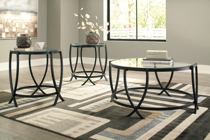 Haines Furniture Outlet - Ashley Furniture - Tarrin Table (Set of 3) - Occasional Table Set (3/CN) / Black - T115-13