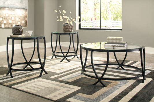 Haines Furniture Outlet - Ashley Furniture - Tarrin Table (Set of 3) - Occasional Table Set (3/CN) / Black - T115-13