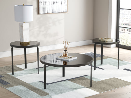 Haines Furniture Outlet - Ashley Furniture - Dorylin Table (Set of 3) - Occasional Table Set (3/CN) / Black - T139-13