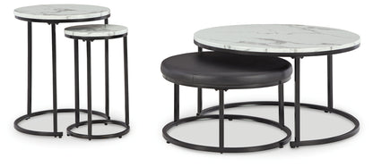 Haines Furniture Outlet - Ashley Furniture - Jusmour Table (Set of 4) - Occasional Nesting TBL (4/CN) / Black/White - T161-14