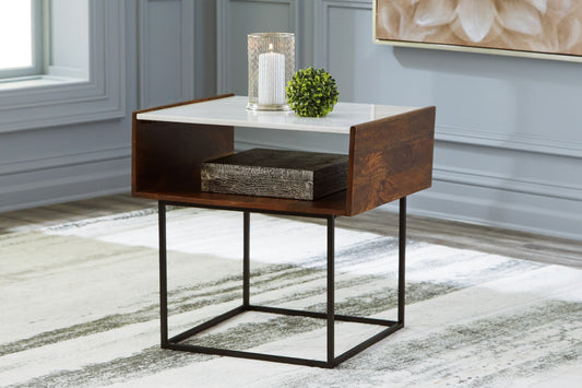 Haines Furniture Outlet - Ashley Furniture - Rusitori End Table - Rectangular End Table / Multi - T169-3