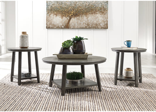 Haines Furniture Outlet - Ashley Furniture - Caitbrook Table (Set of 3) - Occasional Table Set (3/CN) / Gray - T188-13