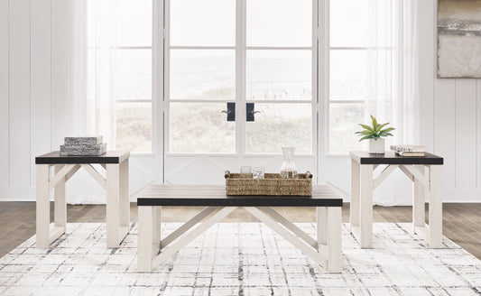 Haines Furniture Outlet - Ashley Furniture - Dorrinson Table (Set of 3) - Occasional Table Set (3/CN) / Antique White - T236-13