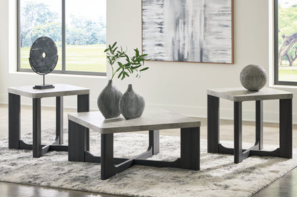 Haines Furniture Outlet - Ashley Furniture - Sharstorm Table (Set of 3) - Occasional Table Set (3/CN) / Two-tone Gray - T251-13